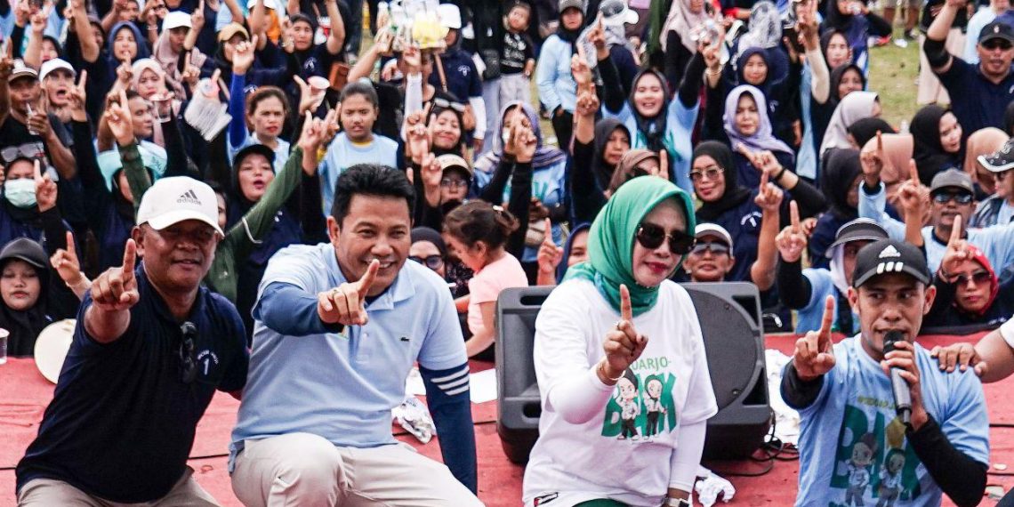 #GerakanKeba1kan Subandi – Mimik di Jabon, Ribuan Warga Hadir Ikut Senam dan Pasar Murah