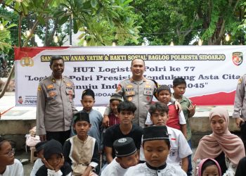 HUT Logistik Polri Ke-77, Polresta Sidoarjo Beri Santunan Anak Yatim dan Baksos