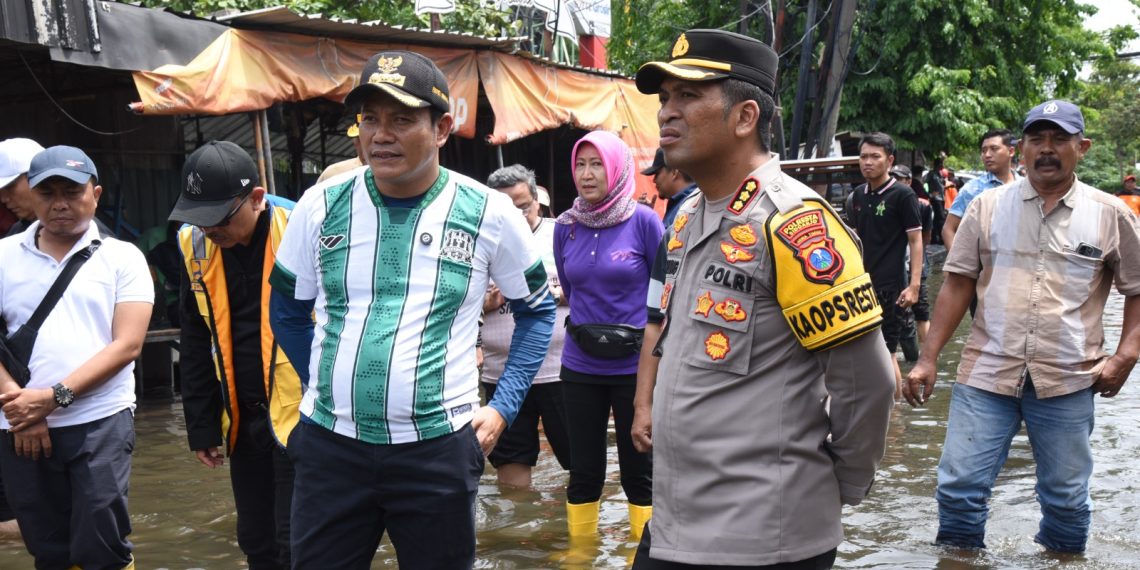 Kapolresta Sidoarjo Ikuti Apel Siaga Banjir dan Pengecekan Wilayah Terdampak