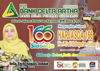 Direksi dan Karyawan Perseroda BPR Bank Delta Artha Sidoarjo Mengucapkan Selamat dan Sukses Hari Jadi Kabupaten Sidoarjo Ke-166