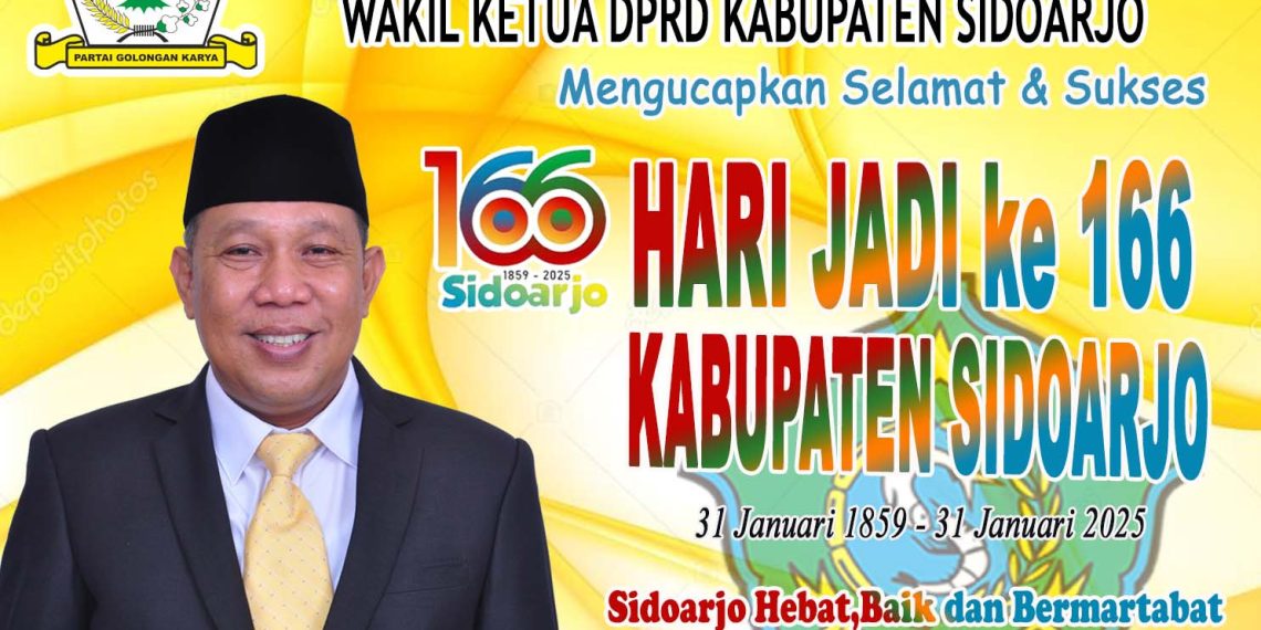 Wakil Ketua﻿ DPRD﻿ Kabupaten Sidoarjo Warih﻿ Andono﻿ SH Mengucapkan Selamat dan Sukses Hari Jadi Kabupaten Sidoarjo Ke-166