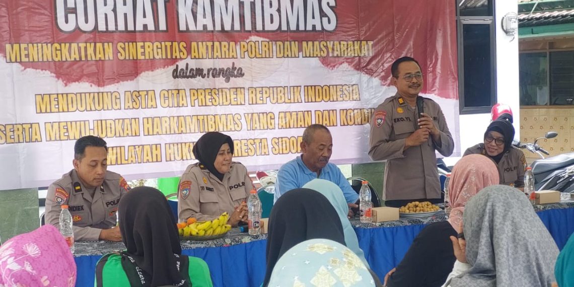 Peduli Kamtibmas, Sat Binmas Polresta Sidoarjo Gelar Jumat Curhat bersama Warga