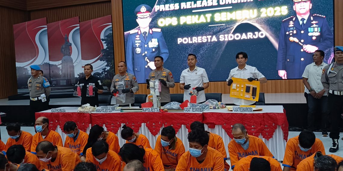 Operasi Pekat Semeru 2025, Polresta Sidoarjo Amankan 197 Pelaku Kejahatan