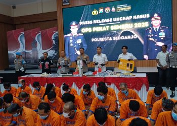 Operasi Pekat Semeru 2025, Polresta Sidoarjo Amankan 197 Pelaku Kejahatan
