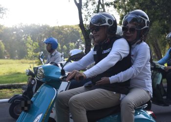 Bupati Subandi Ikut Meriahkan Scooter Riding di Lanudal Juanda