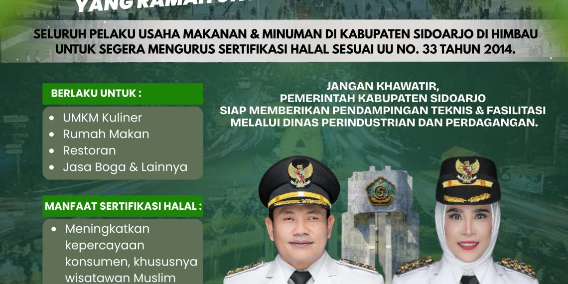 Bupati Subandi Terbitkan SE Sertifikasi Halal untuk Mendukung Destinasi Wisata Halal di Sidoarjo