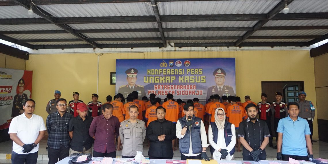 Sat Resnarkoba Polresta Sidoarjo Ungkap 59 Kasus, Amankan 81 Tersangka