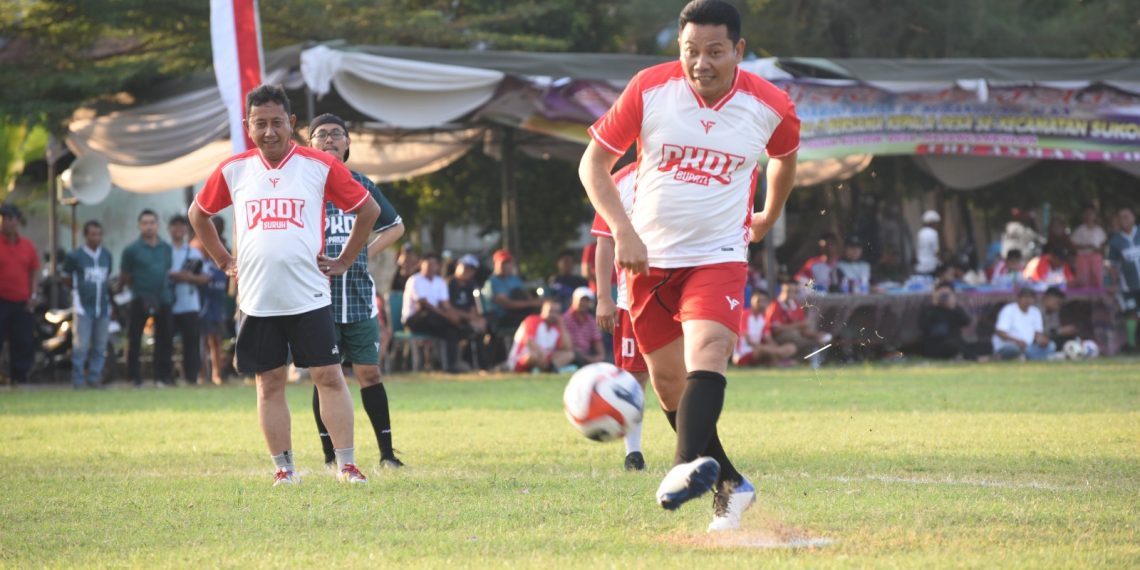 Fun Football Bupati Subandi dan Dandim 0816 Sidoarjo Kompak Lawan Kades se Kecamatan Sukodono