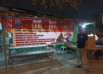 Polsek Balongbendo Pasang Himbauan Antisipasi Curanmor di Titik Rawan