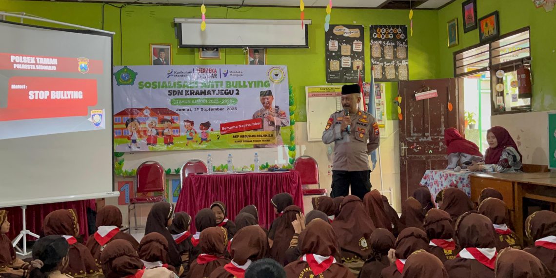 Polsek Taman Sosialisasikan Anti Bullying di SDN Kramat Jegu 2