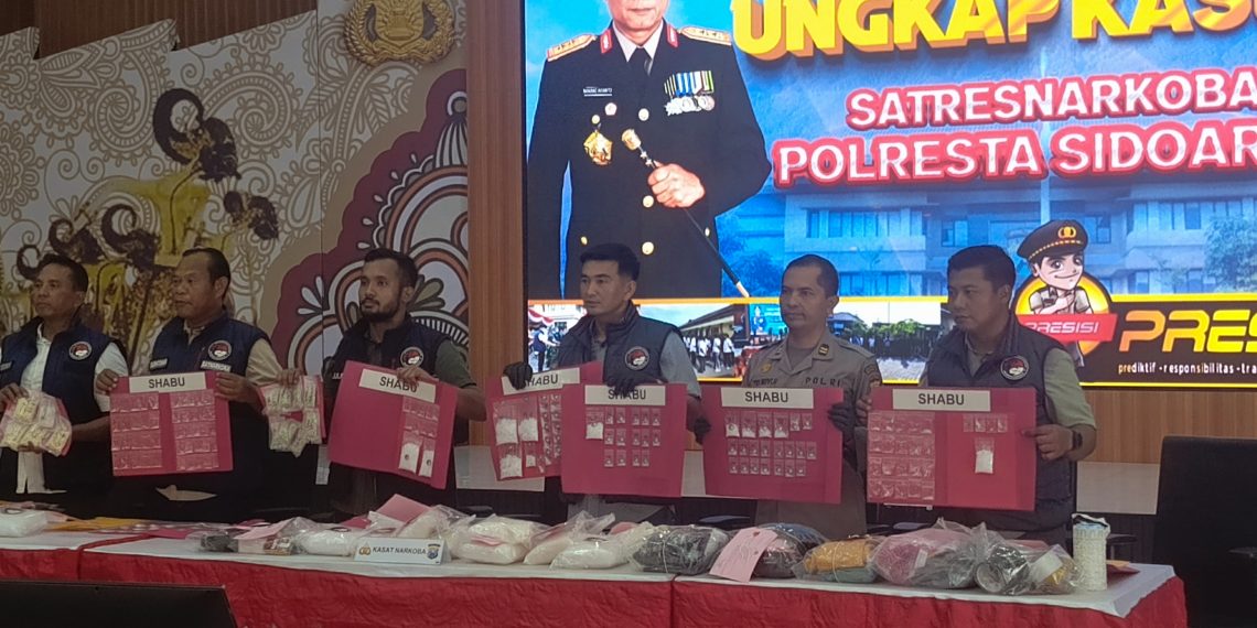 Satresnarkoba Polresta Sidoarjo Ungkap 65 Kasus Narkoba Selama September Hingga Medio Oktober 2025
