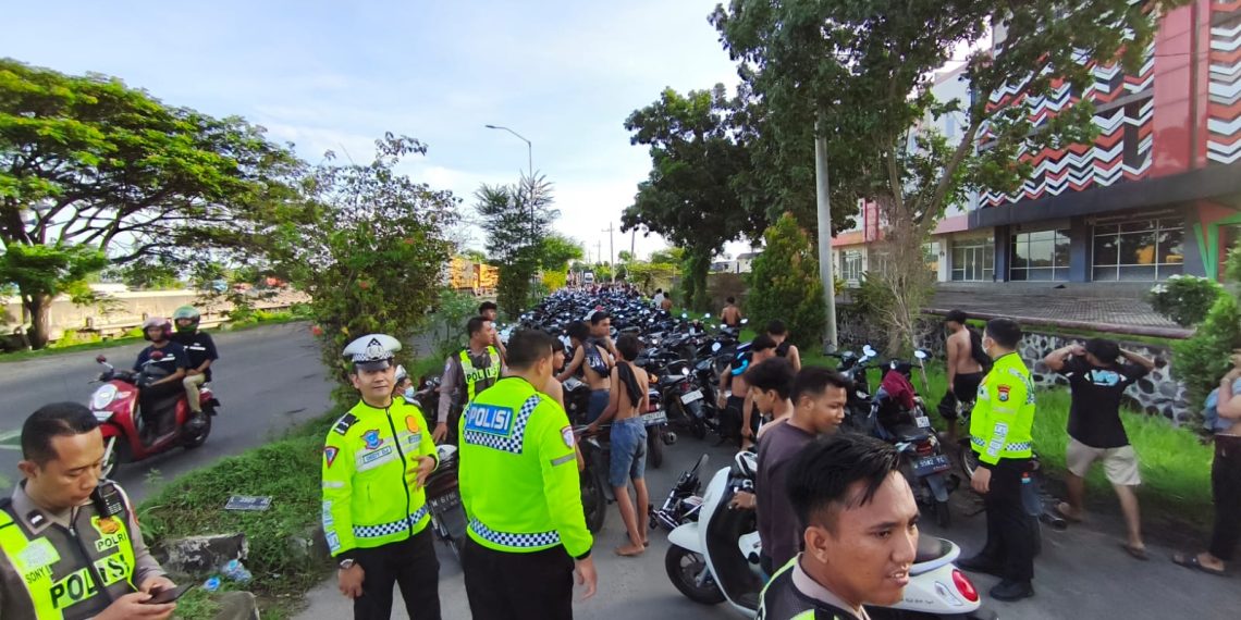 Ratusan Motor Terjaring Razia Balap Liar Ramadhan di Porong