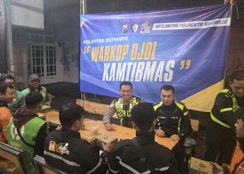 Satlantas Polresta Sidoarjo Gelar Sahur On The Road Bersama Ojol, Perkuat Sinergi di Jalan Raya