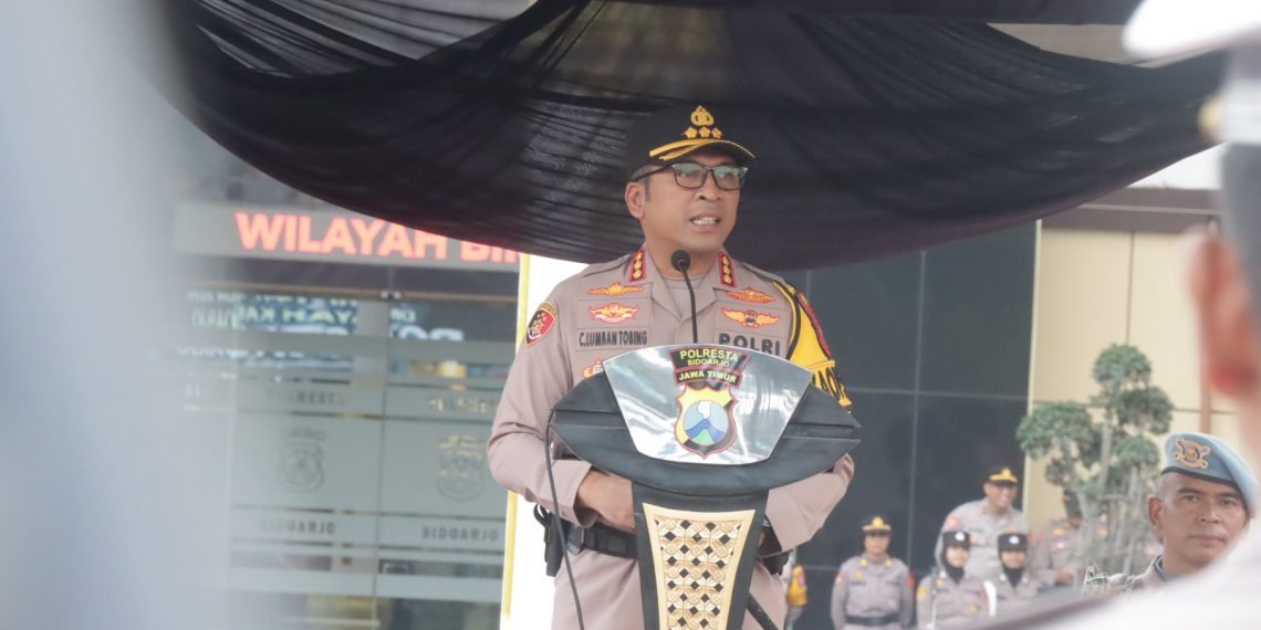 Polresta Sidoarjo Gelar Apel Siaga Malam Takbir Idul Fitri 1447 H
