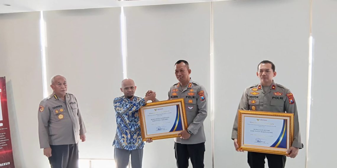 Polresta Sidoarjo Raih Penghargaan Pelayanan Sangat Baik dari Ombudsman RI