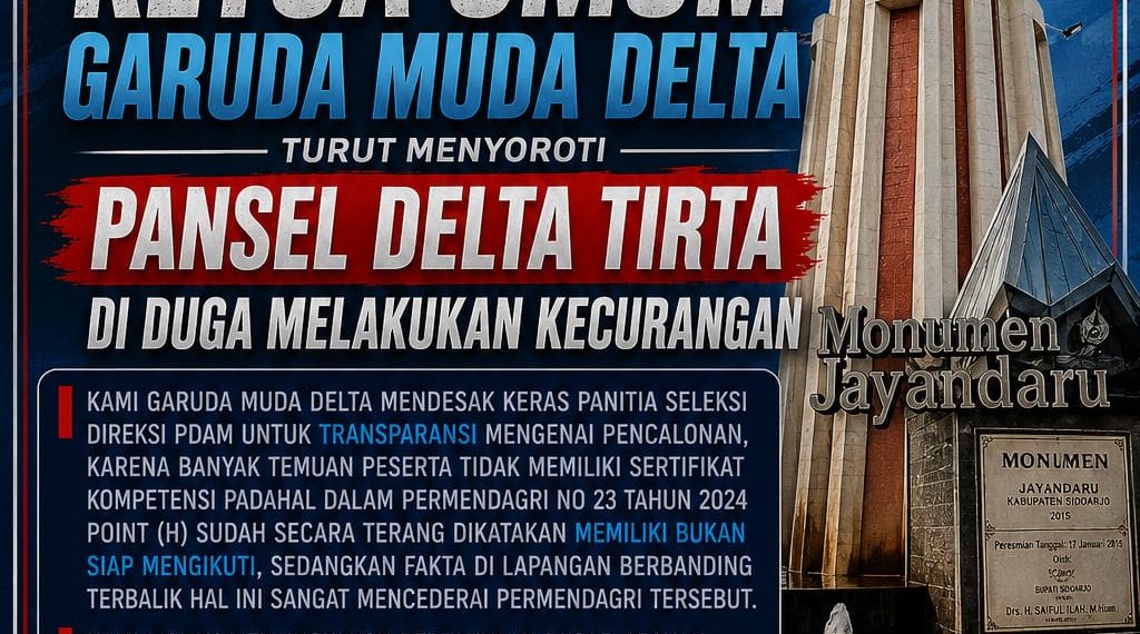 Tabrak Aturan Baru, Gerakan Pemuda Garuda Muda Delta Kecam Kecurangan Panitia Seleksi Direksi PDAM Delta Tirta