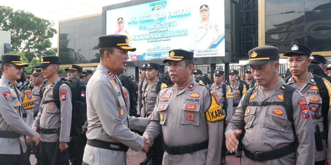 1.140 Personel Polresta Sidoarjo Disebar ke 80 Desa Amankan Pilkades Serentak