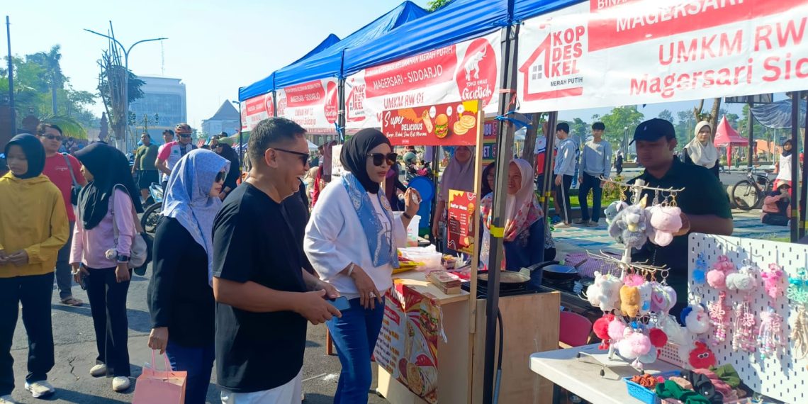 Wabup Sidoarjo Mimik Idayana Salut Koperasi Merah Putih Bantu Stan UMKM Jualan di kawasan CFD