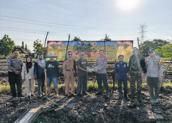 Kapolsek Wonoayu bersama Gapoktan Tanam Jagung Kuartal II