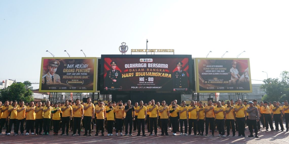 Sambut Hari Bhayangkara ke-80, Polresta Sidoarjo Gelar Apel Pagi dan Olahraga Bersama Perkuat Soliditas Personel