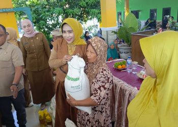 Wabup Mimik Idayana Salurkan Bantuan Pangan Ribuan Warga Tiga Desa di Wonoayu