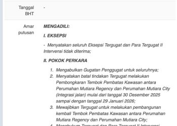 Warga Perumahan Mutiara Regency Bersyukur, PTUN Menangkan Gugatan Ketua RW Suhartono Lawan Bupati Subandi