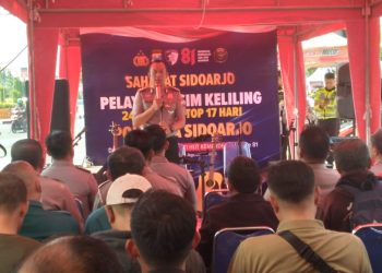Wakapolresta Sidoarjo AKBP Zainur﻿﻿ Rofik Launching Gebyar Pelayanan SIM Keliling Non Stop