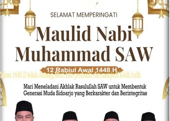 Pimpinan dan Anggota DPRD Kabupaten Sidoarjo Mengucapkan Selamat Memperingati Maulid Nabi Muhammad SAW 12 Rabiul Awal 1448 H