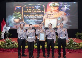 Satlantas Polresta Sidoarjo Raih Penilaian Terbaik Manajemen Lalin Kawasan Terminal di Operasi Ketupat Semeru