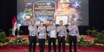 Satlantas Polresta Sidoarjo Raih Penilaian Terbaik Manajemen Lalin Kawasan Terminal di Operasi Ketupat Semeru