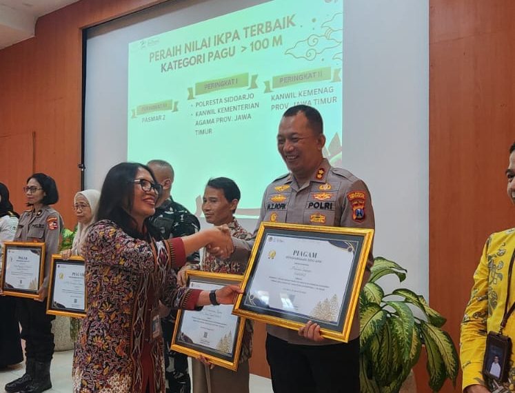 Polresta Sidoarjo Peroleh Penghargaan Pengelolaan Anggaran Semester I 2026