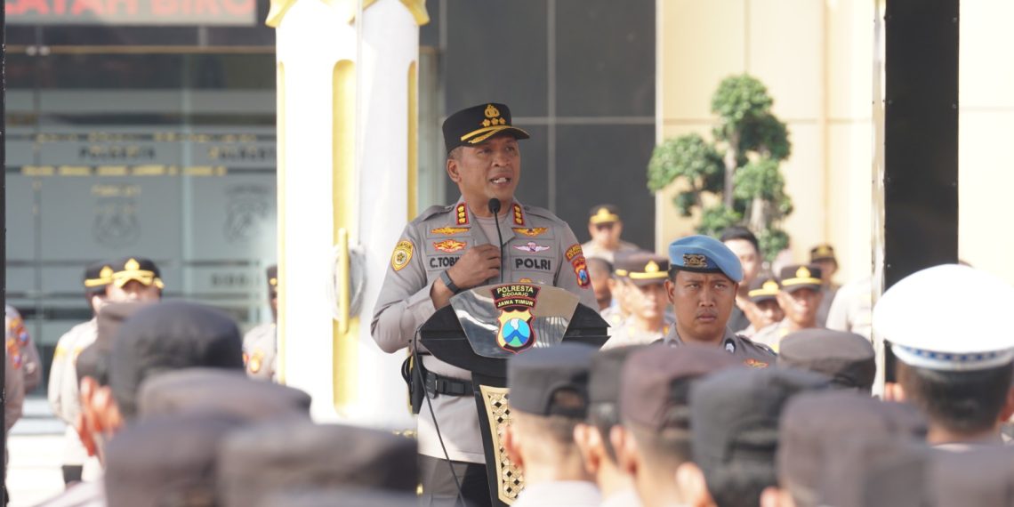 Kapolresta Sidoarjo Pimpin Apel Siaga Kamtibmas, Tekankan Deteksi Dini dan Kesiapsiagaan Personel