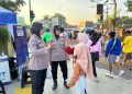 Polwan Polresta Sidoarjo Patroli dan Amankan Car Free Day di Kawasan Alun-Alun