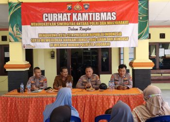 Curhat Kamtibmas di Desa Prambon, Polresta Sidoarjo Ajak Warga Jaga Situasi Kondusif