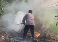 Polsek Buduran Gerak Cepat Tangani Kebakaran Lahan di Prasung