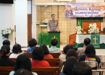 Sidoarjo Akrab Seiman Minggu Kasih Bersama Kapolresta Sidoarjo di GKI