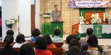 Sidoarjo Akrab Seiman Minggu Kasih Bersama Kapolresta Sidoarjo di GKI