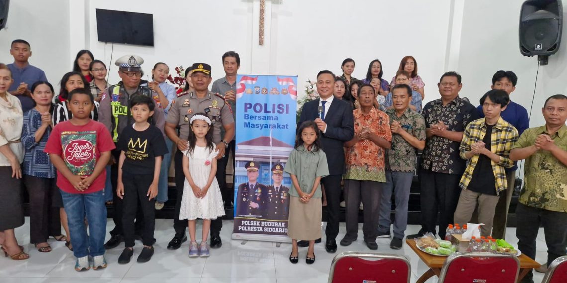 Sidoarjo Akrab Seiman, Kapolsek Buduran Gelar Minggu Kasih di Rumah Ibadah Bethania